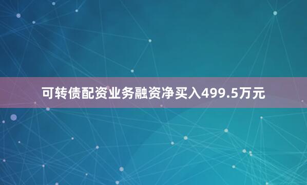 可转债配资业务融资净买入499.5万元